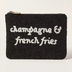 kate spade new york x Target Champagne & French Fries Beaded Clutch NWT